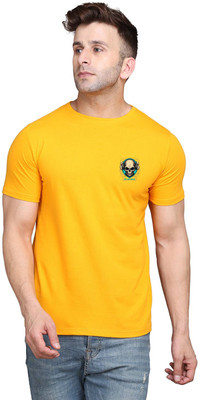 tfurnish Printed Men Round Neck Yellow T-Shirt
