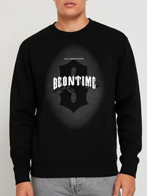 Jump Cuts Printed Men Round Neck Black, Grey T-Shirt