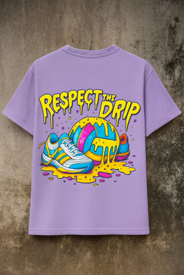 Desi Hood Graphic Print Men Round Neck Purple T-Shirt