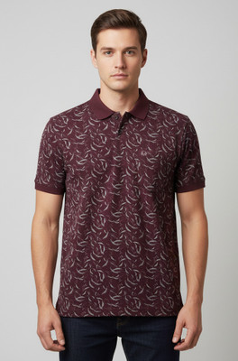 FA21 CLOTHING Printed Men Polo Neck Brown T-Shirt