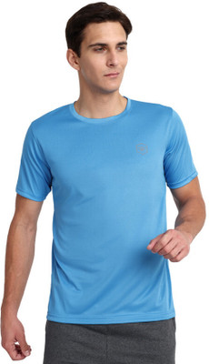 FAMIFIT Solid Men Round Neck Blue T-Shirt
