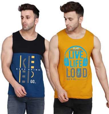 SLOWLORIS Printed Men Round Neck Multicolor T-Shirt