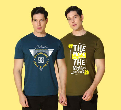 WOOSTRO Graphic Print Men Round Neck Multicolor T-Shirt