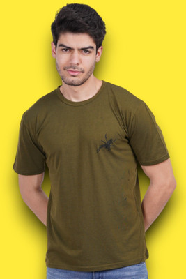 Styvibe Printed Men Round Neck Black T-Shirt