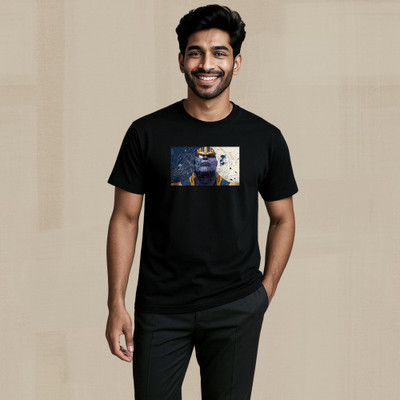 Rimore Clothing Graphic Print Men Round Neck Black T-Shirt