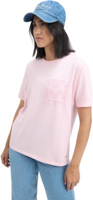 Pepe Jeans Printed Women Round Neck Pink T-Shirt