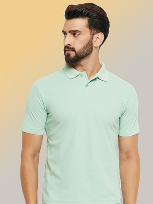 SZN Solid Men Polo Neck Light Green T-Shirt