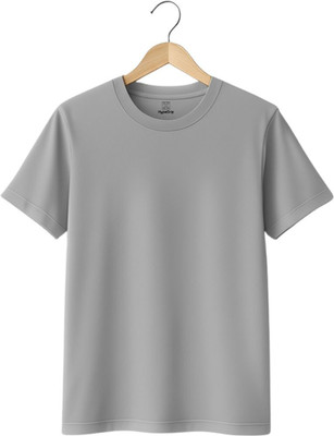 HypeDrip Solid Men Round Neck Grey T-Shirt