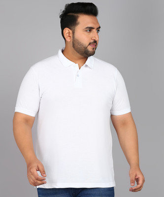 METRONAUT PLUS Solid Men Polo Neck White T-Shirt