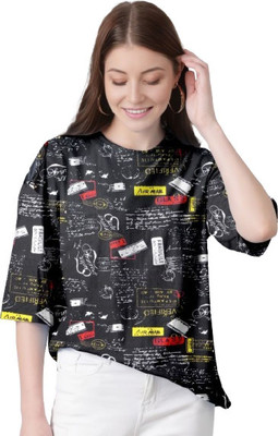 TULSI ENTERPRISE Printed Women Round Neck Multicolor T-Shirt