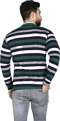 Tiki Tees Striped Men Round Neck Multicolor T-Shirt