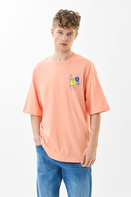 Snitch Graphic Print Men Crew Neck Yellow T-Shirt