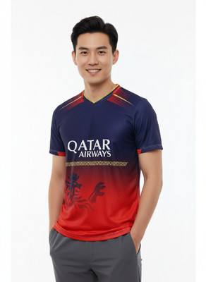 Thiva Printed Men V Neck Multicolor T-Shirt