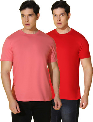 WOOSTRO Solid Men Round Neck Multicolor T-Shirt