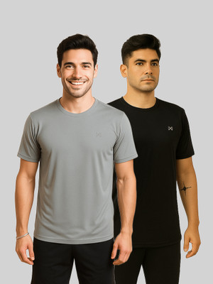 Force NXT Solid Men Round Neck Multicolor T-Shirt