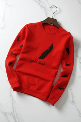 FASHIUM Printed Men Round Neck Red T-Shirt