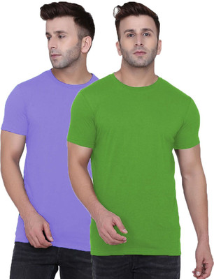 Kroptee Solid Men Round Neck Multicolor T-Shirt