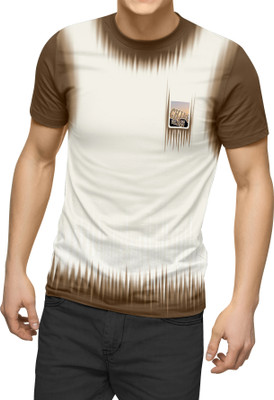jerseylona Printed Men Round Neck Brown T-Shirt
