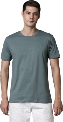 Maxzone Solid Men Round Neck Grey T-Shirt