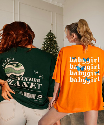 SILVANUS Printed Women Round Neck Multicolor T-Shirt