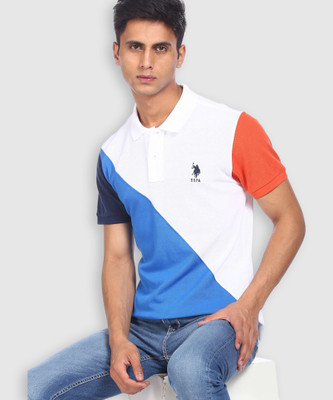 U.S. POLO ASSN. Solid Men Polo Neck White T-Shirt