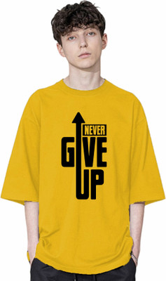 Uniplanet Store Graphic Print Men Round Neck Yellow T-Shirt