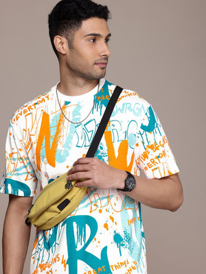WROGN Printed Men Round Neck Multicolor T-Shirt