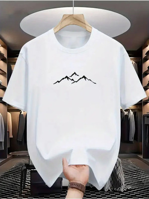 HASTEN Printed Men Round Neck White T-Shirt