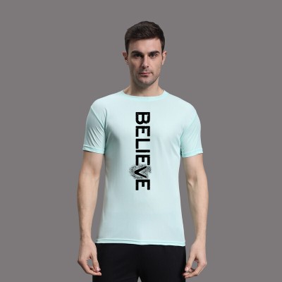 InkTees Typography Men Round Neck Light Green T-Shirt