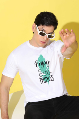 WOOSTRO Graphic Print Men Round Neck White T-Shirt