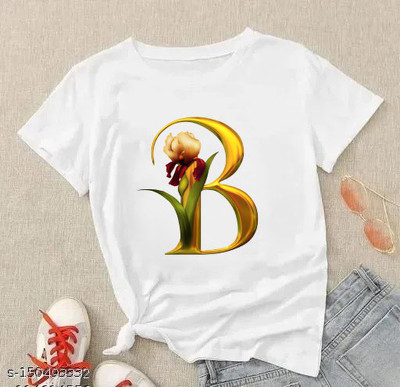 SQF Printed, Typography Women Round Neck White T-Shirt