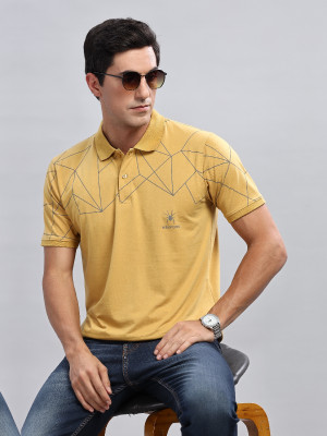 WEXFORD Printed Men Polo Neck Yellow T-Shirt