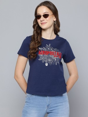 AEROPOSTALE Printed Women Round Neck Blue T-Shirt