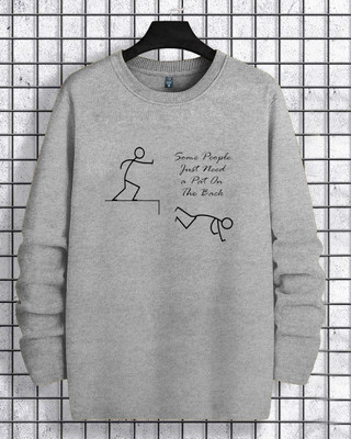 LGGARMENTS Printed, Typography Men Round Neck Grey T-Shirt