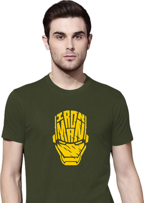 Organic Chics Printed, Typography Men Round Neck Green T-Shirt