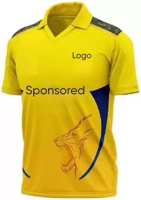 YUTU Printed Men Polo Neck Yellow T-Shirt