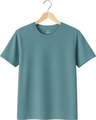 HypeDrip Solid Men Round Neck Blue T-Shirt