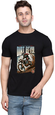 tfurnish Graphic Print Men Round Neck Black T-Shirt