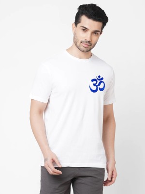 LIVAX COTTY Printed Men Round Neck White T-Shirt