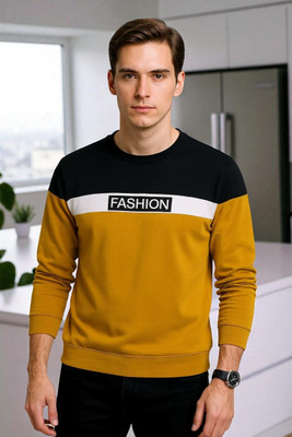 Autna Printed Men Round Neck Yellow T-Shirt