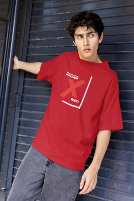 MOZIGO Printed Men Round Neck Red T-Shirt