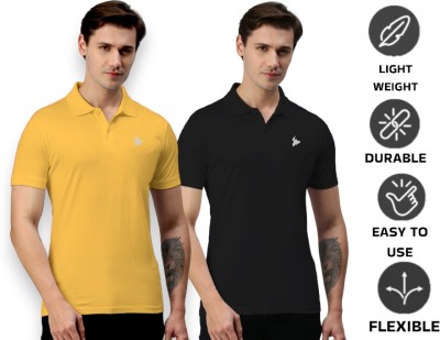 TEES SPORTS Solid Men Polo Neck Multicolor T-Shirt