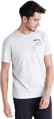 Celio Solid Men Round Neck Grey T-Shirt