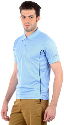 Burdy Solid Men Polo Neck Dark Blue T-Shirt