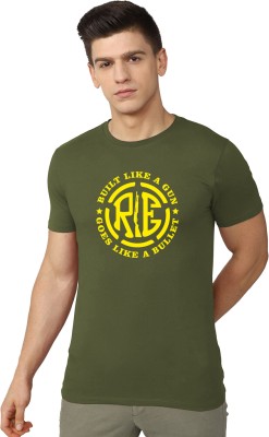 London Crew Graphic Print Men Round Neck Green T-Shirt