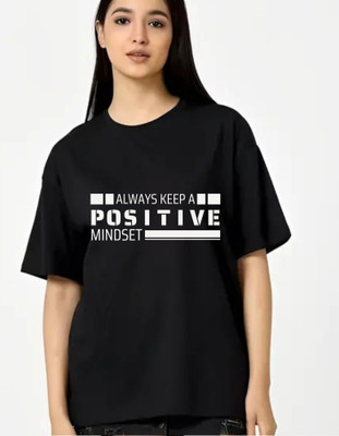 fashnobic Printed Women Round Neck Black T-Shirt