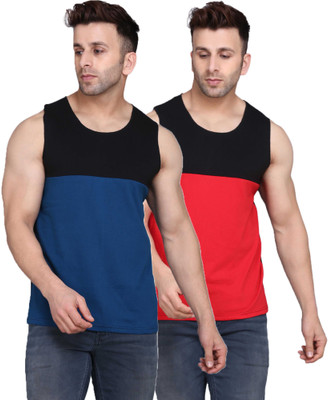 SLOWLORIS Colorblock Men Round Neck Multicolor T-Shirt