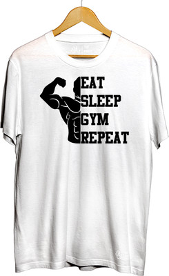 THE PRINT PLATTER Printed Men Round Neck White T-Shirt