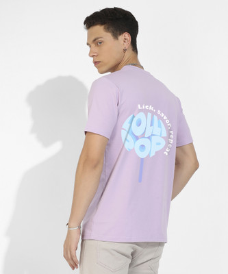 CAMPUS SUTRA Graphic Print Men Round Neck Purple T-Shirt