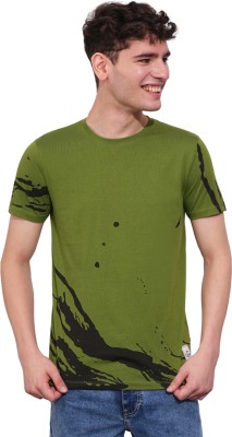 BEING HUMAN Solid Men Crew Neck Green T-Shirt